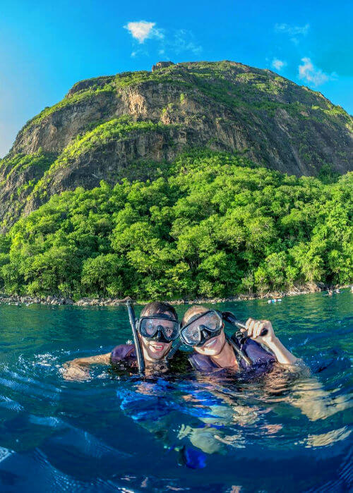 Snorkeling under Piton